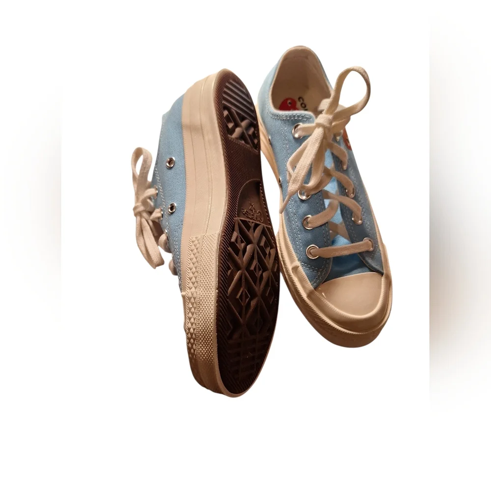 Converse PLAY Commes De Garcons Colab Blue Sneakers Men's 3 Women's 5 Low BLUE - Picture 5 of 8